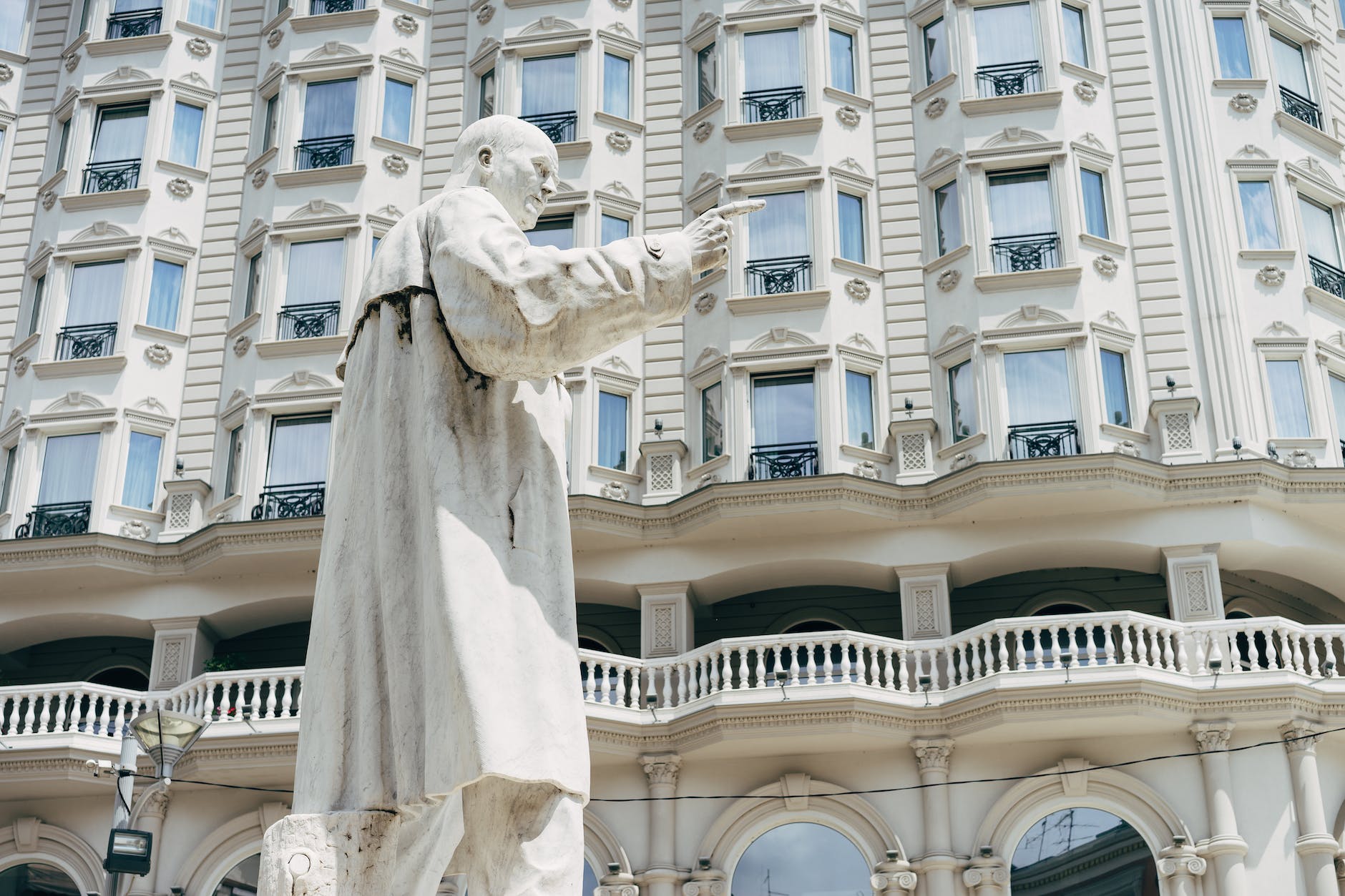 a white concrete statue